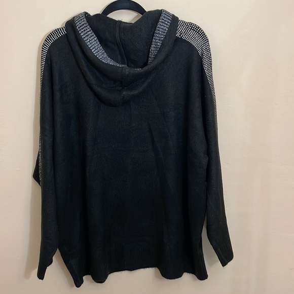 Asos Curve River Island plus hoodie sweater rhinestone detail in black 14/16 - Picture 9 of 11